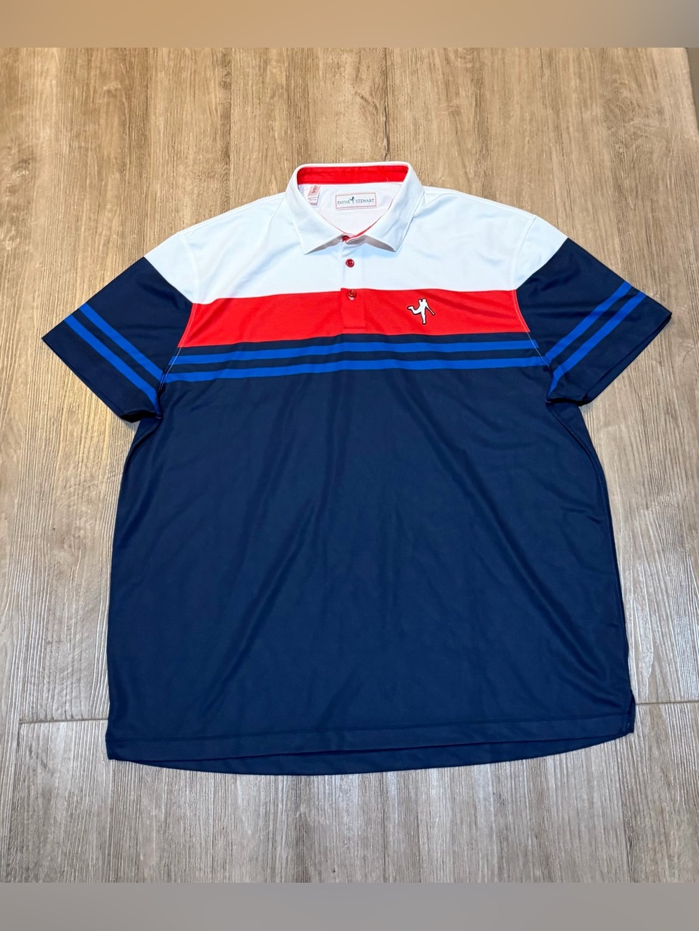 Payne Stewart Golf Performance Polo Shirt Navy, Red & White Men’s size XXL